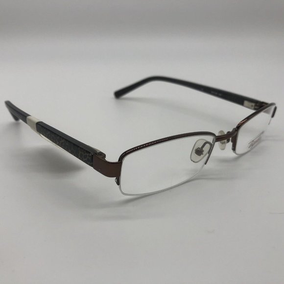 Tigress TGS112 Eyeglass Frame Women Spring Half Semi Rim Brown Animal 54-17-140 - Picture 2 of 11